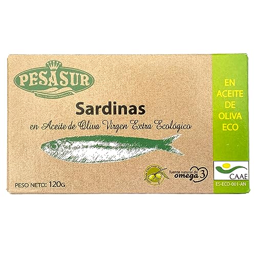 Soldimar Pesasur Sardinen in nativem Bio-Olivenöl - spanisch und extra vergin, 5er Pack (5 x 120g) von SolDiMar