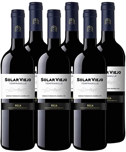 Solar Viejo Tempranillo DOCa Rioja Rotwein Trocken (6 x 0,75 l) aromatischer, spanischer Rotwein; Aromen roter Früchte (Himbeere und Erdbeere); ideal zu Reisgerichten, Bolognese, Tapas & mildem Käse von Solar Viejo