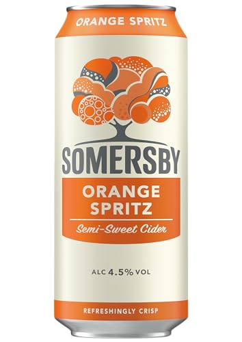 Somersby Orange Spritz Cider 0,5 l Dose| 24 Dosen fruchtiger Cider mit bittersüßem Orangen-Geschmack mit 4,5 Prozent Vol; ohne künstliche Farb-und Aromastoffe (24 x 0,5 l) von Somersby