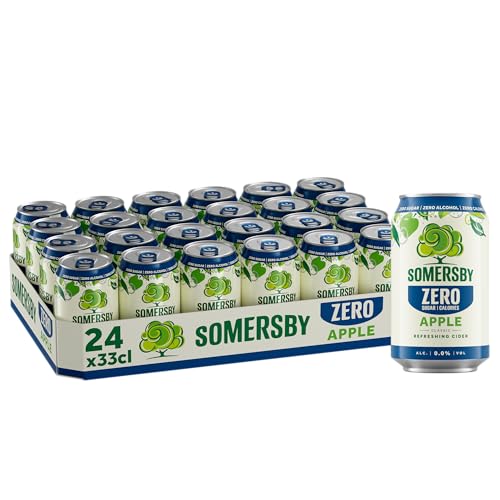 Somersby ZERO 0,0% Apple Cider 0,33 l Dose| 24 Dosen alkoholfreier, Zero Alcohol, Zero Sugar, Zero Calories, 100% erfrischender Somersby Apple Geschmak, (24 x 0,33 l) von Somersby