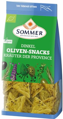 Sommer & Co. Bio Dinkel Oliven-Snacks Kräuter, vegan (6 x 150 gr) von SOMMER CABLE