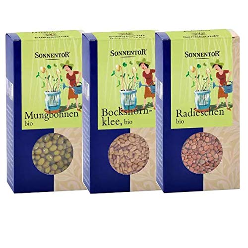 Sonnentor BIO Sprossenset: Mungbohnen (120 g) + Bockshornklee (120 g) + Radieschen (120 g) - AT-BIO-301 von Sonnen tor