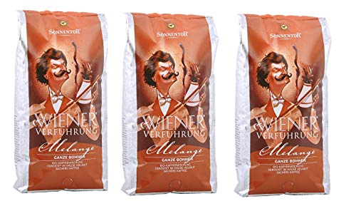 Sonnentor Melange Kaffee ganze Bohne Wiener Verführung, bio, 3 x 1000g von Sonnentor