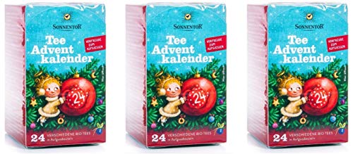 Sonnentor Tee Adventkalender mit 24 Aufgussbeuteln Bio, 3er Pack (3 x 38 g) von Sonnentor