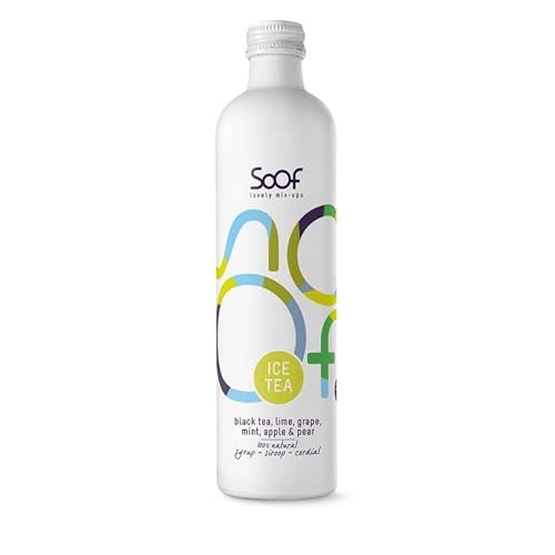 Soof Eistee Sirup - Schwarzer Tee, Limette, Minze, Weintraube, Apfel & Birne - natürlicher Getränkesirup - Ice Tea Sirup 100% natürlich, 0% Müll - bis zu 20-38 Portionen gemischt mit Wasser - 340ml von Soof