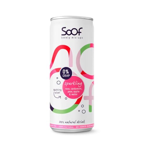 Soof Erfrischungsgetränk aus Rose, Kardamom, Birne & Apfel - Natürliches Getränk ohne Zusatzstoffe - Getränkekonzentrat gemischt mit Sprudelwasser - 100% natürlich, 0% Müll - 12 x 250 ml von Soof