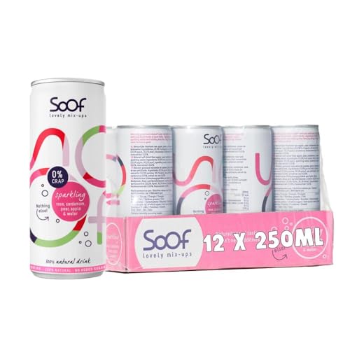 Soof Erfrischungsgetränk aus Rose, Kardamom, Birne & Apfel - Natürliches Getränk ohne Zusatzstoffe - Getränkekonzentrat gemischt mit Sprudelwasser - 100% natürlich, 0% Müll - 12 x 250 ml von Soof