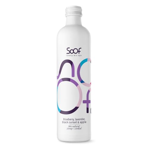 Soof Sirup zuckerfrei - Heidelbeere, Lavendel, Schwarze Johannisbeere & Apfel - natürlicher Getränkesirup - Getränkekonzentrat ohne Zucker - bis zu 20-38 Portionen gemischt mit Wasser - 340ml von Soof