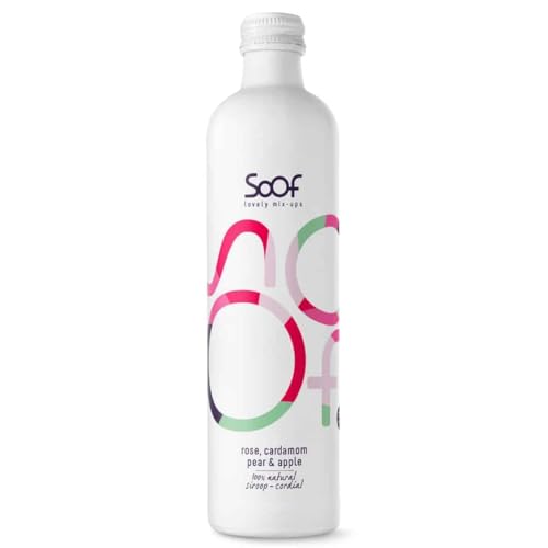 Soof Sirup zuckerfrei - Rose, Kardamom, Birne & Apfel - natürlicher Getränkesirup - Getränkekonzentrat ohne Zusatzstoffe - Sirup ohne Zucker - bis zu 20-38 Portionen gemischt mit Wasser - 340ml von Soof