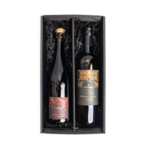 Soolong alkoholfreies Geschenk - beliebter 0,0% Tee-Wein - Weißwein mit Tee infunsiert - T-Vino Earl Grey - T-Vino Jasmin Sparkling - 0,0% VOL - Muttertagsgeschenk - Geschenkverpackung 1 Stück von Soolong