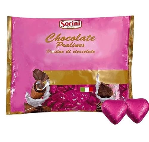 Sorini Herzförmige Pralinen, Milchschokolade, einzeln verpackt, 1 kg Bonbonbeutel, italienischer Import von Sorini