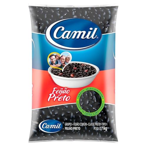 Camil Feijão Preto 1kg | Hochwertige Schwarze Bohnen aus Brasilien | Perfekt für traditionelle Gerichte wie Feijoada und Salate | Reich an Protein und Ballaststoffen | Vegan und Glutenfrei von Soul Mantra