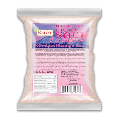 Himalaya Salz, rosa Kristallsalz, pinkes Salz, Badesalz Punjab Pakistan (grober Salz, 1kg) von Soul Mantra