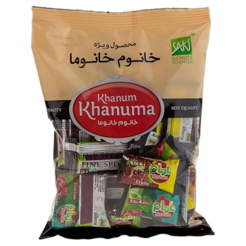 Khanum Khanuma Trockenfrucht-Mix Lavashak Snack für Kinder und Erwachsene - Süßigkeit aus Sauerkirsche, Aprikose, Pflaume, Berberitze, Mango, Zitrone, Blaubeere, Granatapfel von Soul Mantra