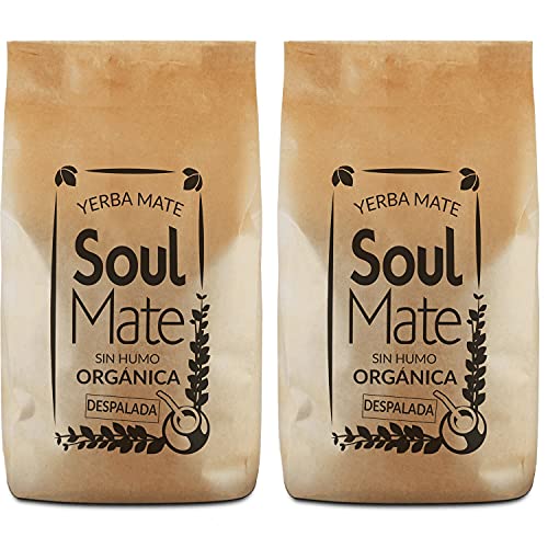 Mate Tee Soul Mate Rauchfrei Despalada Bio 1000g (2x500g) 100% Bio Yerba Mate Tee Ohne Stängel Yerba Mate Stark stimulierend natürlich und glutenfrei von Soul Mate