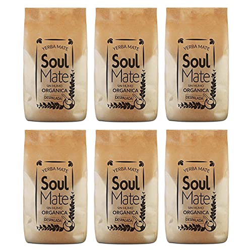 Mate Tee Soul Mate Rauchfrei Despalada Bio 3000g(6x500g) 100% Bio Yerba Mate Tee Ohne Stängel Yerba Mate Stark stimulierend natürlich und glutenfrei von Soul Mate