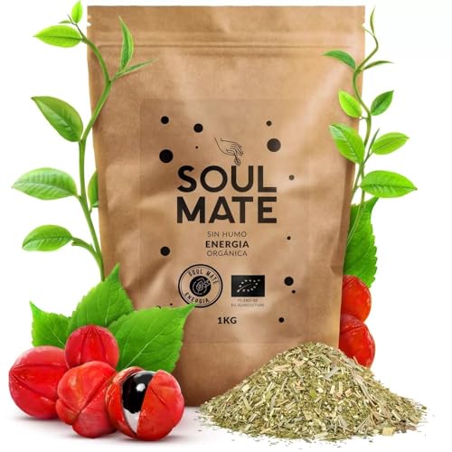 Soul Mate Orgánica Energia 1 kg | Bio-Mate Tee aus Brasilien 1000 g | Mate Tee mit Guarana BIO | Doppel-Kraft der Anregung | Wunderbarer Geschmack und Aroma| Mit ökologischem Zertifikat| von Soul Mate