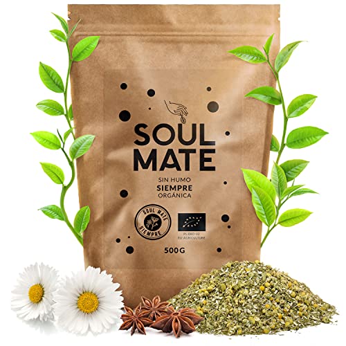 Soul Mate Orgánica Siempre 0,5 kg | Bio-Mate Tee aus Brasilien 500 g | Kräuter-Mate Tee BIO | Mit Kamille, Anis und Dill | Ätherisch-würziges Aroma| Mit Bio-Zertifikat | Mit Luft getrocknet von Soul Mate