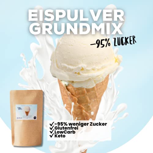 Eispulver Grundmix von Soulfood LowCarberia 90g - 400g Eiscreme - 95% weniger Zucker von Soulfood LowCarberia