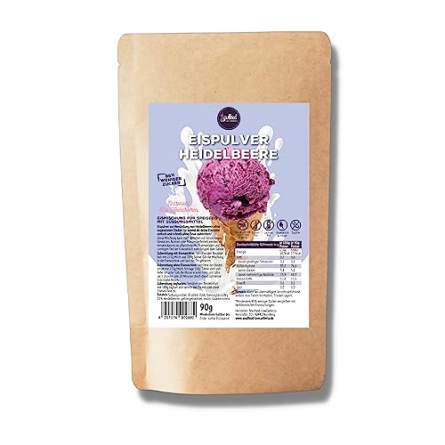 Eispulver Heidelbeere von Soulfood LowCarberia 90g - Für 400g Eiscreme - 95% weniger Zucker von Soulfood LowCarberia