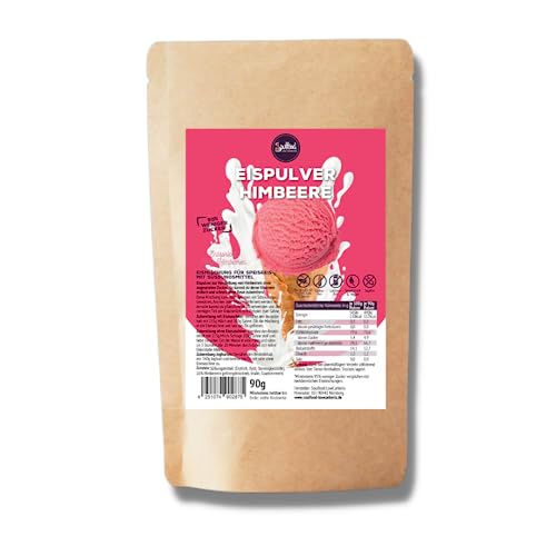 Eispulver Himbeer von Soulfood LowCarberia 90g - 400g Eiscreme - 95% weniger Zucker LOWERCARB KETO GLUTENFREI von Soulfood LowCarberia