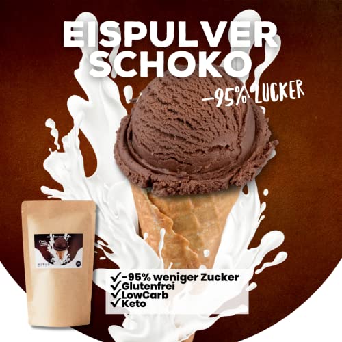 Eispulver Schoko von Soulfood LowCarberia 100g - 410g Eiscreme - 95% weniger Zucker von Soulfood LowCarberia