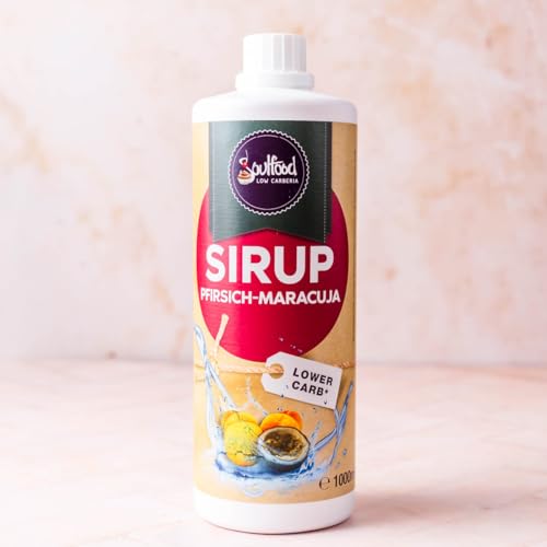 Zero-Sugar Sirup Pfirsich Maracuja 1 Liter von Soulfood LowCarberia von Soulfood LowCarberia