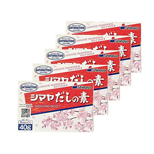 SHIMAYA Dashi No Moto 5 x 40g japanisches Würzpulver Bonito Würzmittel für Suppen und Eintöpfe Granulat Pulver Japan Lebensmittel Dashipulver (5er Set (5 Stück)) von Soulgoods