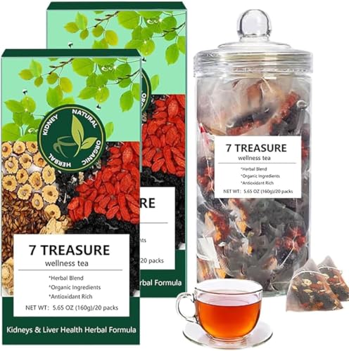 7 Treasure Wellness Tea,Herbal Formula Instant Health Supplement,Formula Ginseng Seven Treasure Tea Bags,Ginseng 7 Treasure Tea for Women Men (2) von Soumiey