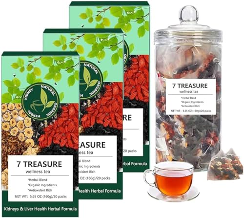 7 Treasure Wellness Tea,Herbal Formula Instant Health Supplement,Formula Ginseng Seven Treasure Tea Bags,Ginseng 7 Treasure Tea for Women Men (3) von Soumiey