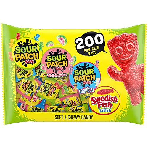 Sour Patch Kids and Swedish Fish Mini Soft and Chewy Candy Variety (200 Stück) von Sour Patch Kids