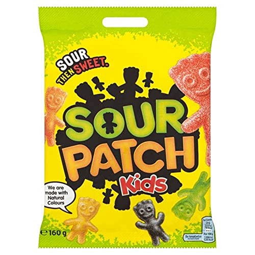 Sour patches Kids 12 x 160 g, Gezuckerte Gummibonbons, Gummibonbons mit Fruchtgeschmack und einer sauren Zuckerschicht von Sour Patch Kids