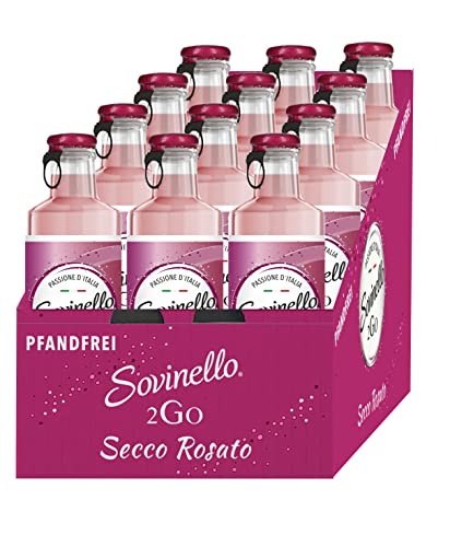 Sovinello 2Go - Secco Rosato, Prickelndes Getränk aus italienischem Weißwein (12 x 0,275 L) von Sovinello 2Go