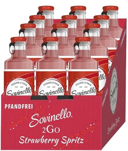 Sovinello 2Go - Strawberry Spritz, Prickelndes Getränk aus italienischem Weißwein (12 x 0,275 L) von Sovinello 2Go