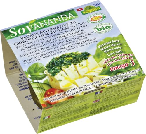 Soyananda veganer Griechischer Käse mit BioKräutern & BioOlivenöl 12 x 200 gr von Soyana