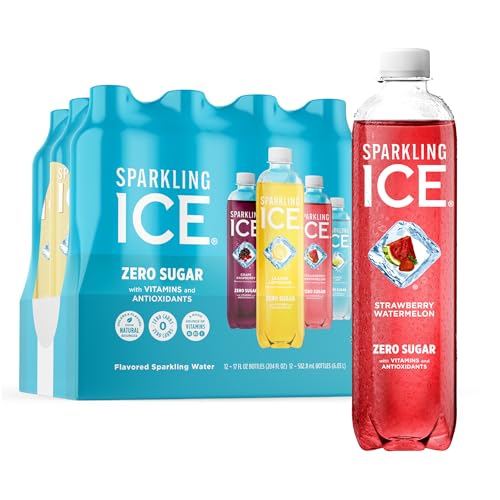 Sparkling Ice Blue Variety Pack, Flavored Sparkling Water, Zero Sugar, with Vitamins and Antioxidants, 17 fl oz, 12 count (Classic Lemonade, Strawberry Watermelon, Grape Raspberry, Lemon Lime) von Sparkling Ice