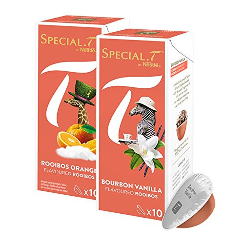 Original Special T - Rooibos Collection - 20 Kapseln für Nestlé Tee Maschinen - hier bestellen - Sorten / Sortiment / Mix: Rooibos Bourbon Vanilla und Rooibos Orange von SPECIAL.T