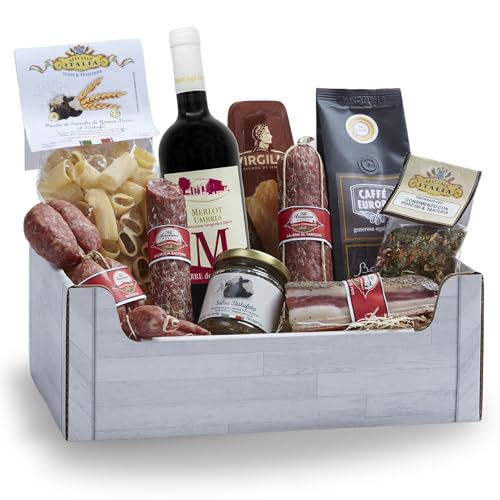 Geschenkkorb Speciale Italia – Feinkost-Geschenkpaket aus Umbrien und Umgebung, Gourmetkorb mit Typischen Produkten aus der Region Umbrien, 10 Stück von Speciale Italia