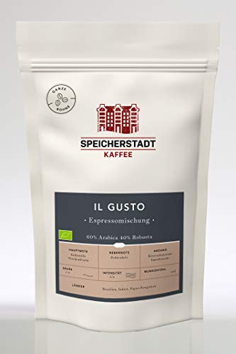 Speicherstadt Kaffee Il Gusto Bio Espressomischung ganze Bohne 500g von Speicherstadt Kaffee