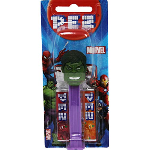 Pez Marvel Hulk mit lila Fuß 2 Päckchen fruchtig süßen Bonbons 17g von Spender