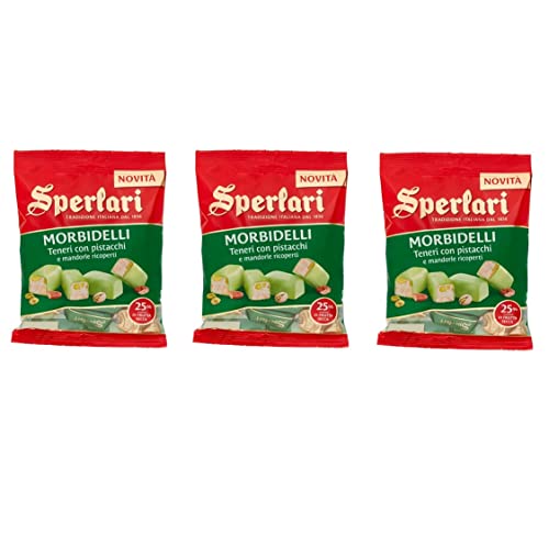 3x Sperlari Morbidelli Torroncini Teneri alle Mandorle e Pistacchi Ricoperti Weicher Nougat mit Mandeln und Pistazien 117g von Sperlari S.r.l.