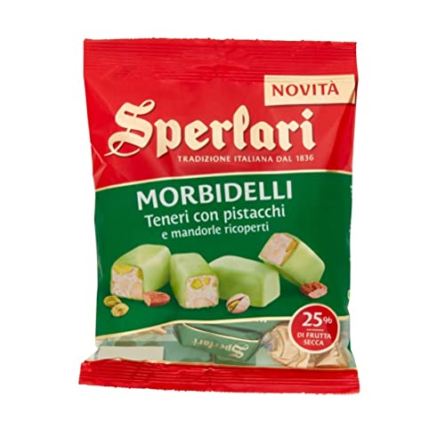 Sperlari Morbidelli Torroncini Teneri alle Mandorle e Pistacchi Ricoperti Weicher Nougat mit Mandeln und Pistazien 117g von Sperlari S.r.l.