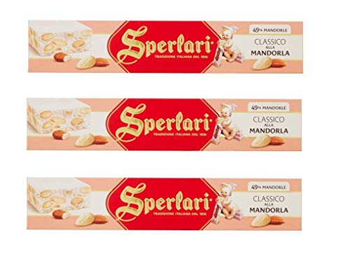 3x Sperlari Torrone Classico alla Mandorla Mandel Nougat 49% Mandel Italienische Tradition 150g von Sperlari