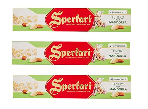 3x Sperlari Torrone Tenero alla Mandorla Weicher Mandel nougat 43% Mandel Italienische Tradition 150g von Sperlari