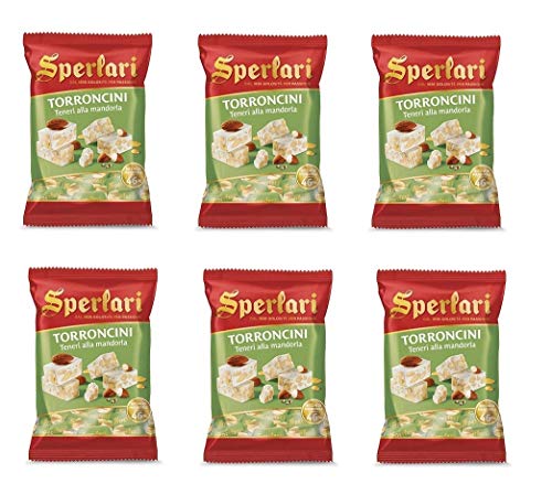 6x Sperlari Torroncini Teneri alla mandorla 46% Mandeln Weiche Mandelnougats 130g von Sperlari