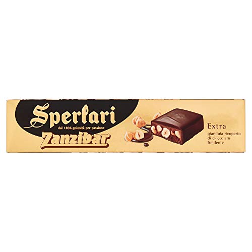 Sperlari - Torrone, Turron, Zanzibar Nougat Extra, Gianduia mit Zartbitterschokolade überzogen, glutenfrei - 250g von Sperlari