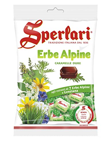 Sperlari - Bonbons mit Extrakten aus 7 verschiedenen Alpenkräutern, glutenfrei - 18 Beutel à 200g von Sperlari