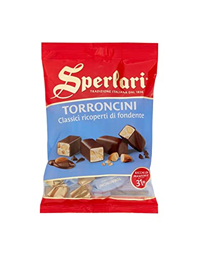 Sperlari - Klassische Mandel-Mini-Nougats mit dunklem Schokoladenüberzug, glutenfrei - 117g von Sperlari