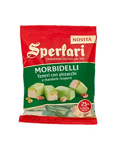 Sperlari - Morbidelli weiche Mini-Nougats mit Pistazien und Mandeln überzogen, glutenfrei - 117g von Sperlari