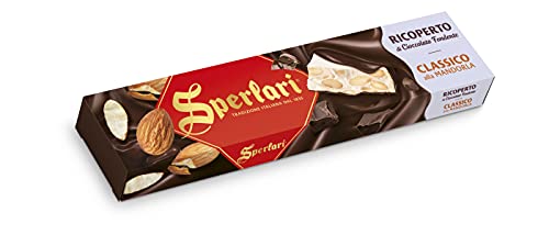 Sperlari - Torrone, Turron, Klassischer Mandelnougat mit dunklem Schokoladenüberzug, glutenfrei - 200g von Sperlari